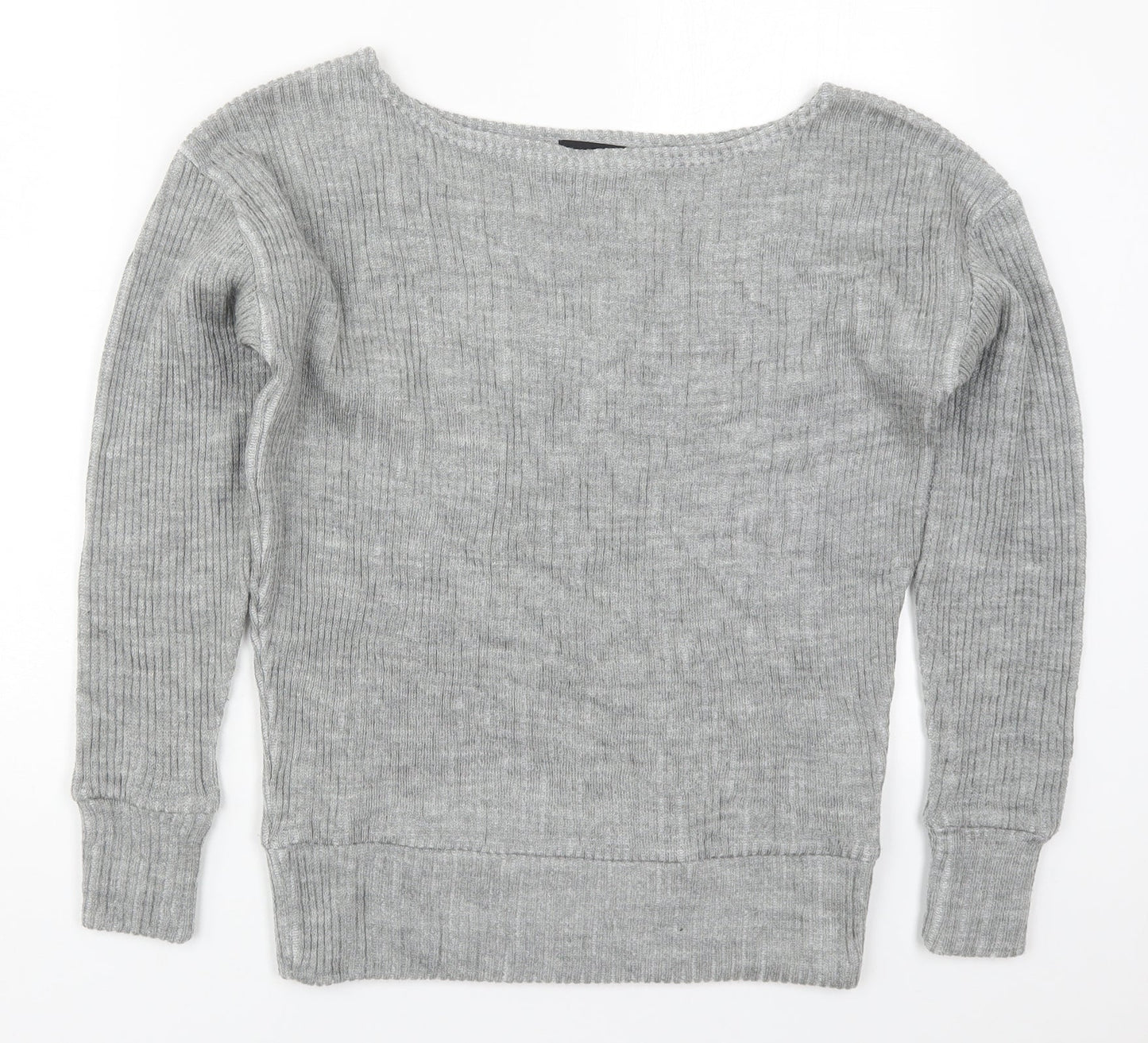 PRETTYLITTLETHING Womens Grey  Acrylic Pullover Sweatshirt Size S  Pullover