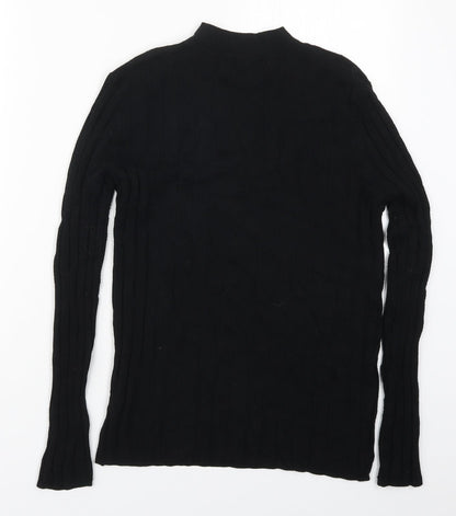 Select Womens Black Round Neck  Viscose Pullover Jumper Size 18