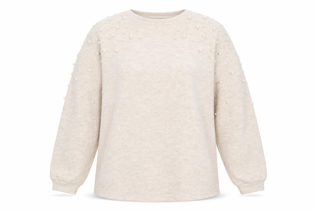 Papaya Womens Beige Round Neck  Polyester Pullover Jumper Size 12