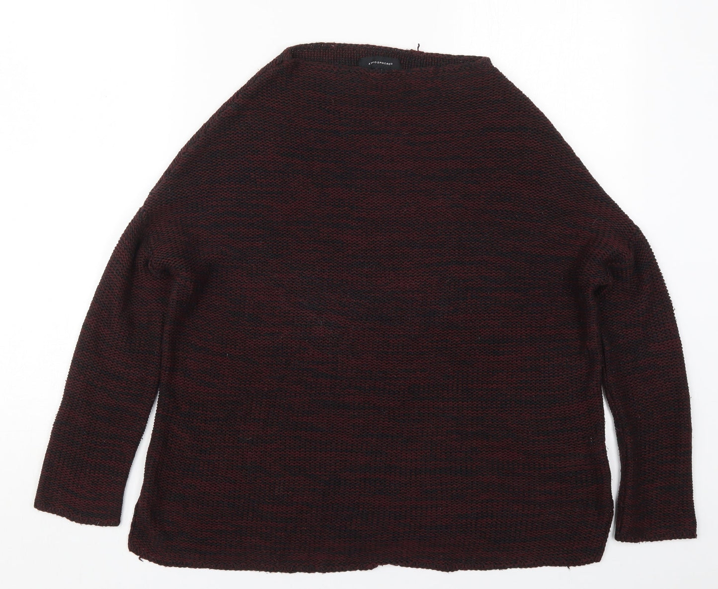 Atmosphere Womens Red Round Neck  Acrylic Pullover Jumper Size 8   - Burgundy