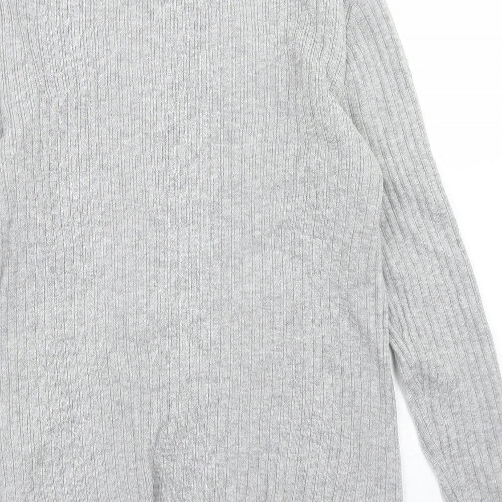 Primark Womens Grey Mock Neck  Viscose Pullover Jumper Size L