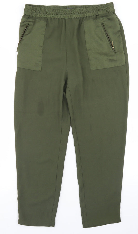 Esprit Womens Green  Polyester Dress Pants Trousers Size 12 L25 in Regular