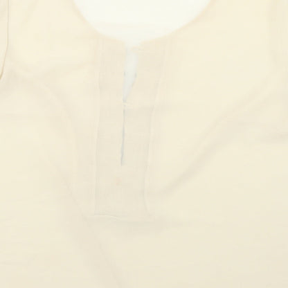 Preloved arruba Womens Beige  Polyester Basic Blouse Size 12 Round Neck - Label