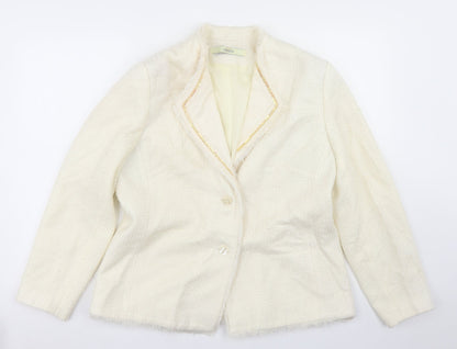 Preloved Classics Womens White  Acrylic Jacket Blazer Size 16 - Front