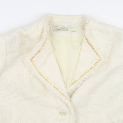 Preloved Classics Womens White  Acrylic Jacket Blazer Size 16 - Detail