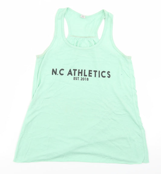 NC Athletics Womens Blue  Polyester Basic Tank Size S Round Neck