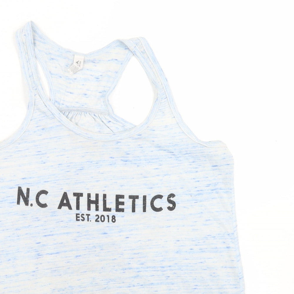 Bella Womens Blue  Polyester Basic Tank Size S Round Neck - NC Athletic