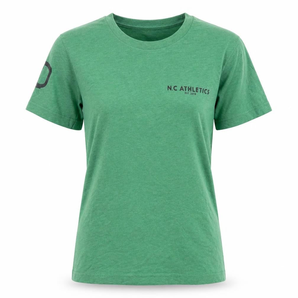 Canvas Womens Green  Polyester Basic T-Shirt Size XS Crew Neck