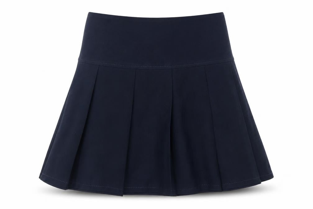 Marks & Spencer Girls Blue  Polyester A-Line Skirt Size 7-8 Years  Regular Pull On - School Wear
