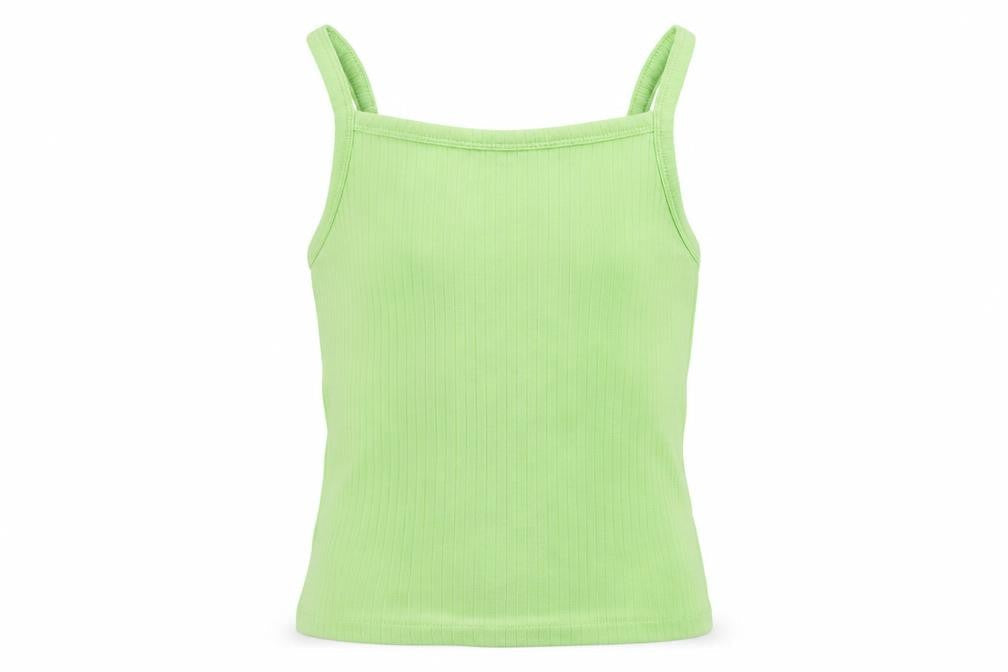NEXT Girls Green  Cotton Basic Tank Size 8 Years Square Neck Pullover