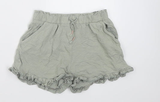 TU Girls Green  Cotton Bermuda Shorts Size 11 Years  Regular Tie