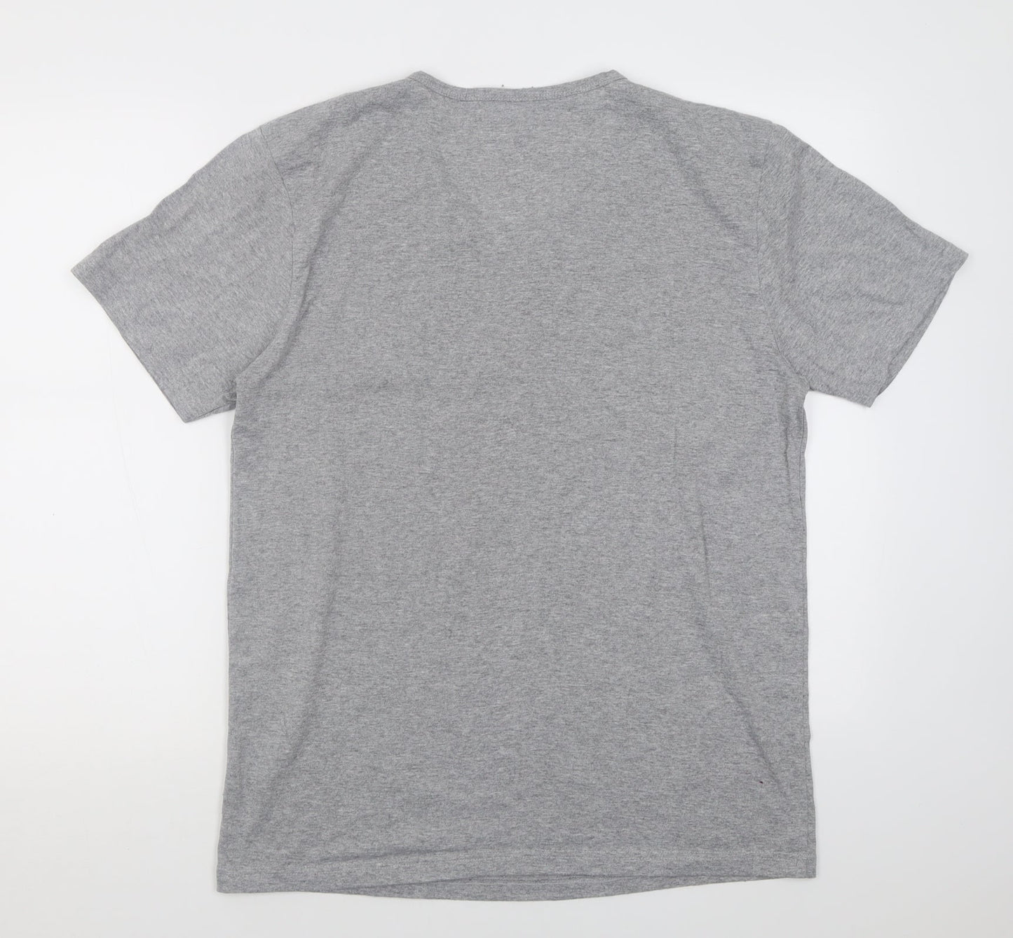 Preworn Womens Grey  Cotton Basic T-Shirt Size L V-Neck
