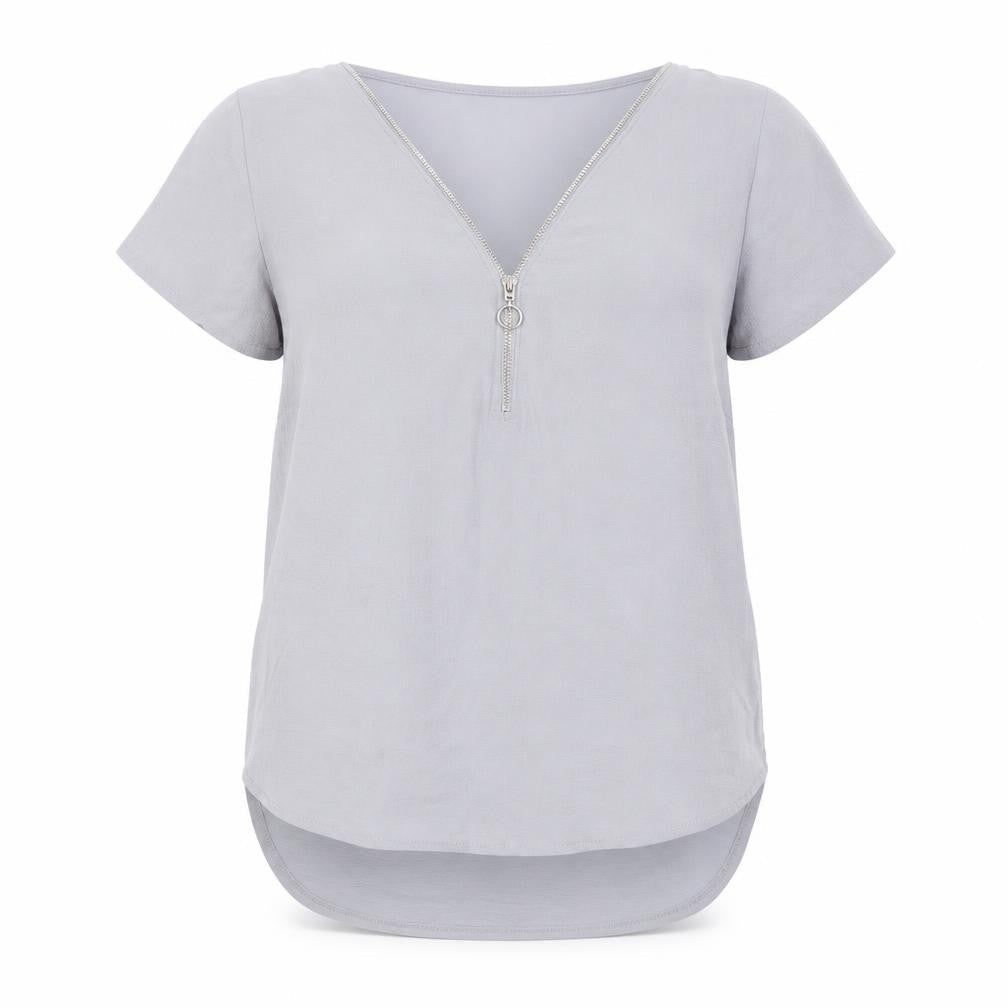 New Look Womens Blue  Polyester Basic Blouse Size 8 V-Neck