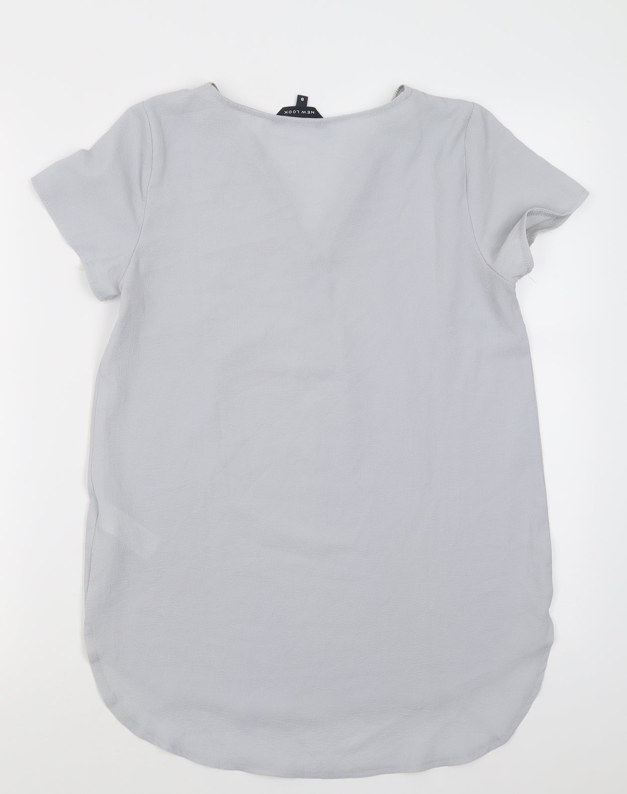 New Look Womens Blue  Polyester Basic Blouse Size 8 V-Neck