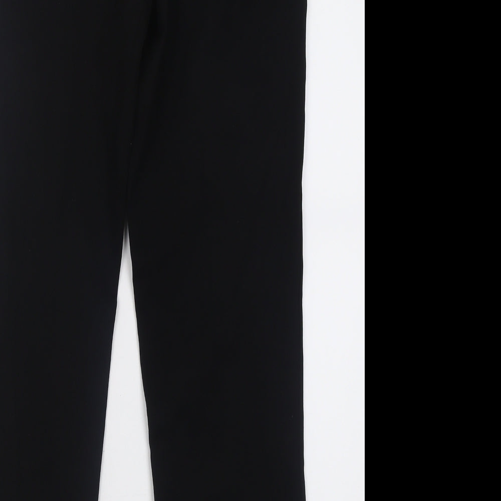Preworn Womens Black  Polyester Trousers  Size 12 L28 in Regular Hook & Eye