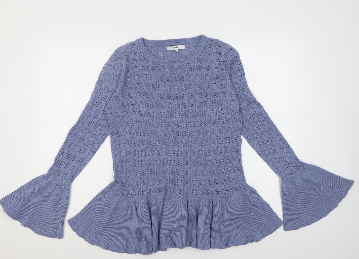 NEXT Womens Black Crew Neck  Cotton Tunic Jumper Size 10