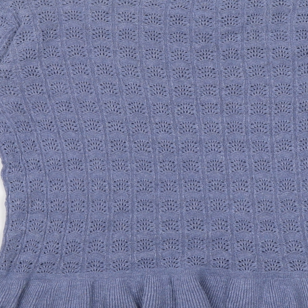 NEXT Womens Black Crew Neck  Cotton Tunic Jumper Size 10