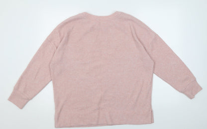 Preloved TU Womens Pink Crew Neck  Polyacrylate Fibre Pullover Jumper Size 16 - Back