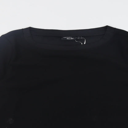 Preloved ESMARA Womens Black  Polyester Basic Blouse Size 12 Crew Neck - Detail