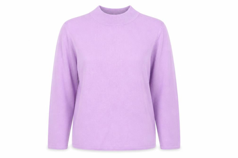 Bonmarché Womens Purple Round Neck Acrylic Pullover Jumper Size L
