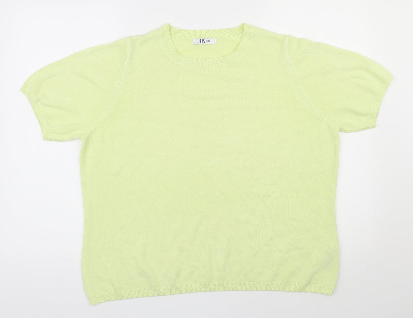 Marks and Spencer Womens Yellow Round Neck  Acrylic Pullover Jumper Size 18