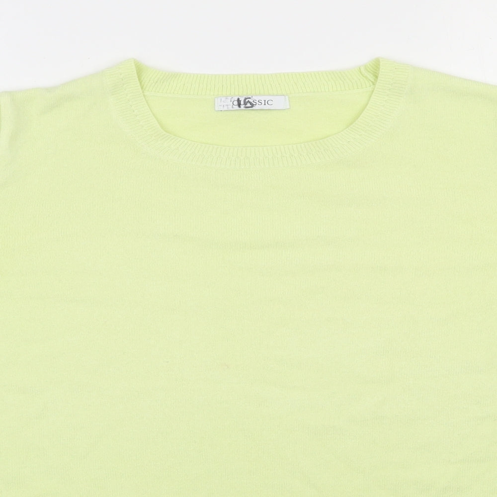 Marks and Spencer Womens Yellow Round Neck  Acrylic Pullover Jumper Size 18