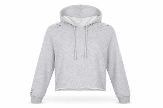 Atmosphere Womens Grey  Polyester Pullover Sweatshirt Size 14  Pullover - cropped, distressed