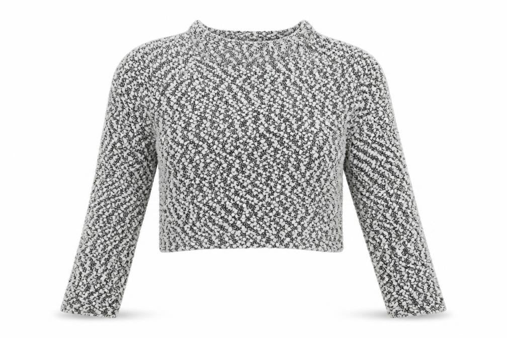 H&M Womens White Round Neck  Polyester Pullover Jumper Size M   - Cropped