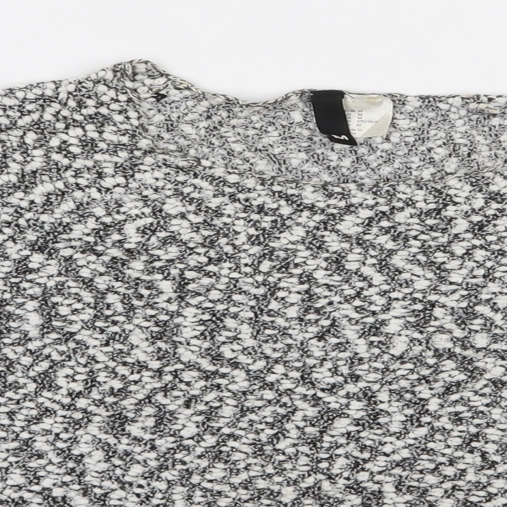 H&M Womens White Round Neck  Polyester Pullover Jumper Size M   - Cropped