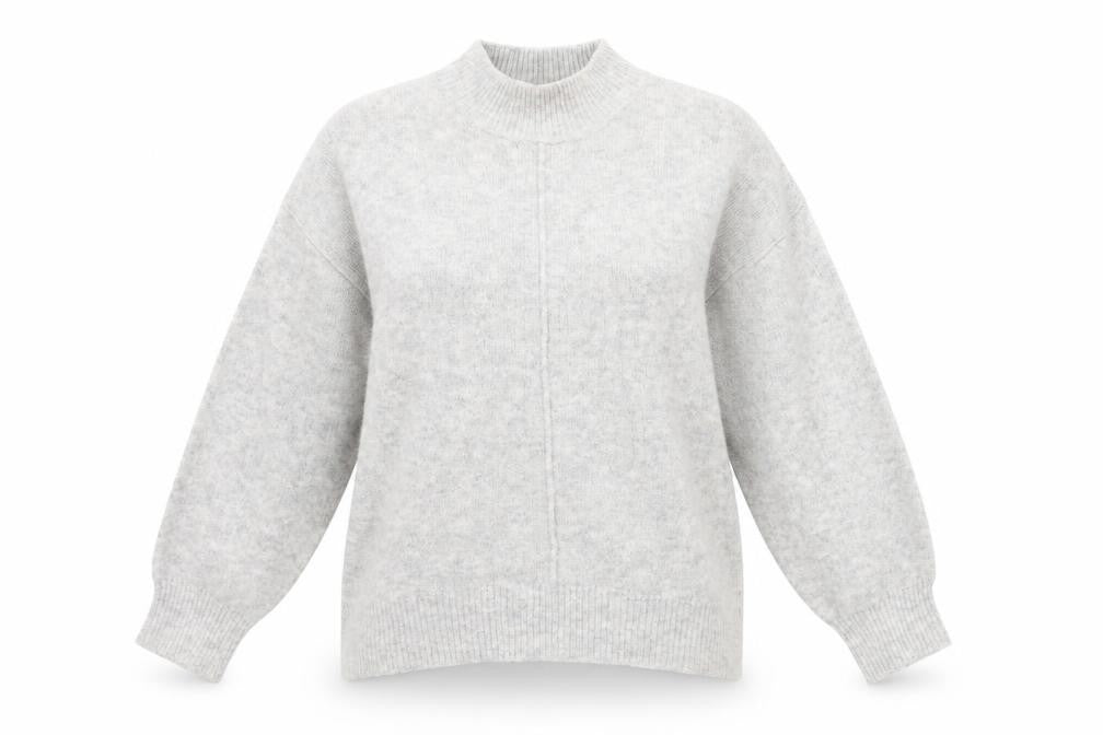George Womens Grey High Neck  Acrylic Pullover Jumper Size M