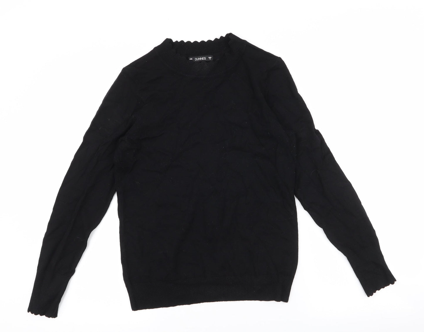 Dunnes Stores Womens Black High Neck  Viscose Pullover Jumper Size S