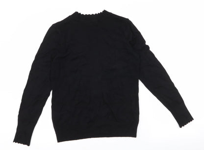 Dunnes Womens Black High Neck  Viscose Pullover Jumper Size S