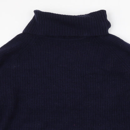 Preloved First Avenue Womens Blue Roll Neck Striped Acrylic Pullover Jumper Size M - Detail