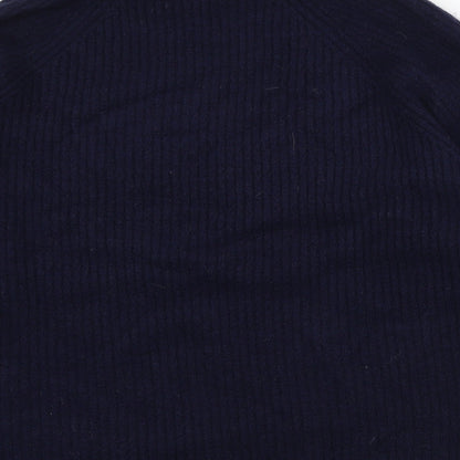 Preloved First Avenue Womens Blue Roll Neck Striped Acrylic Pullover Jumper Size M - Label