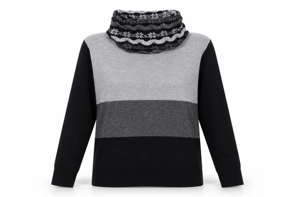 klass collection Womens Multicoloured Roll Neck Fair Isle Viscose Pullover Jumper Size M