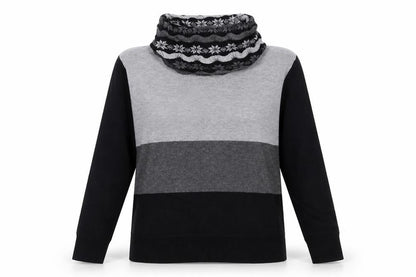 klass collection Womens Multicoloured Roll Neck Fair Isle Viscose Pullover Jumper Size M