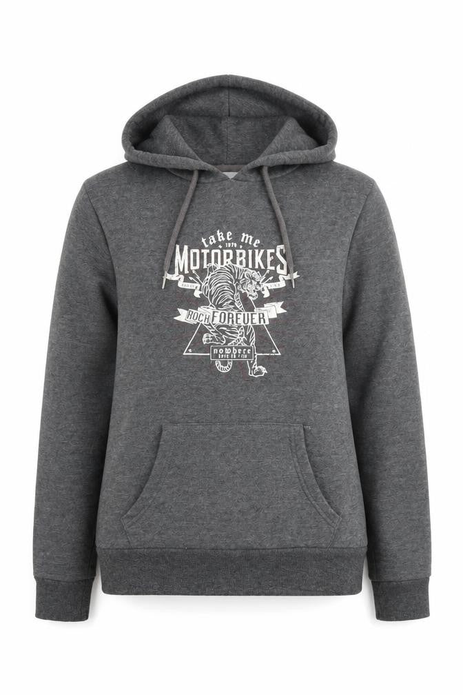 Primark Womens Grey  Polyester Pullover Hoodie Size 8   - Motorbikes