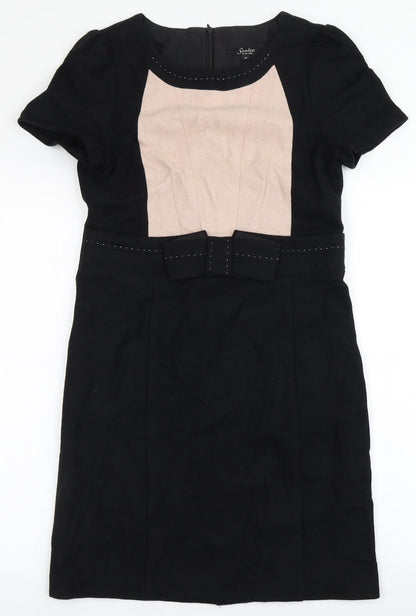 Soolee Womens Blue  Wool A-Line  Size M  Round Neck Zip