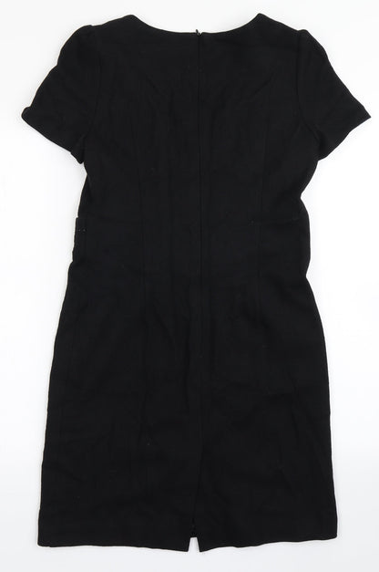 Soolee Womens Blue  Wool A-Line  Size M  Round Neck Zip