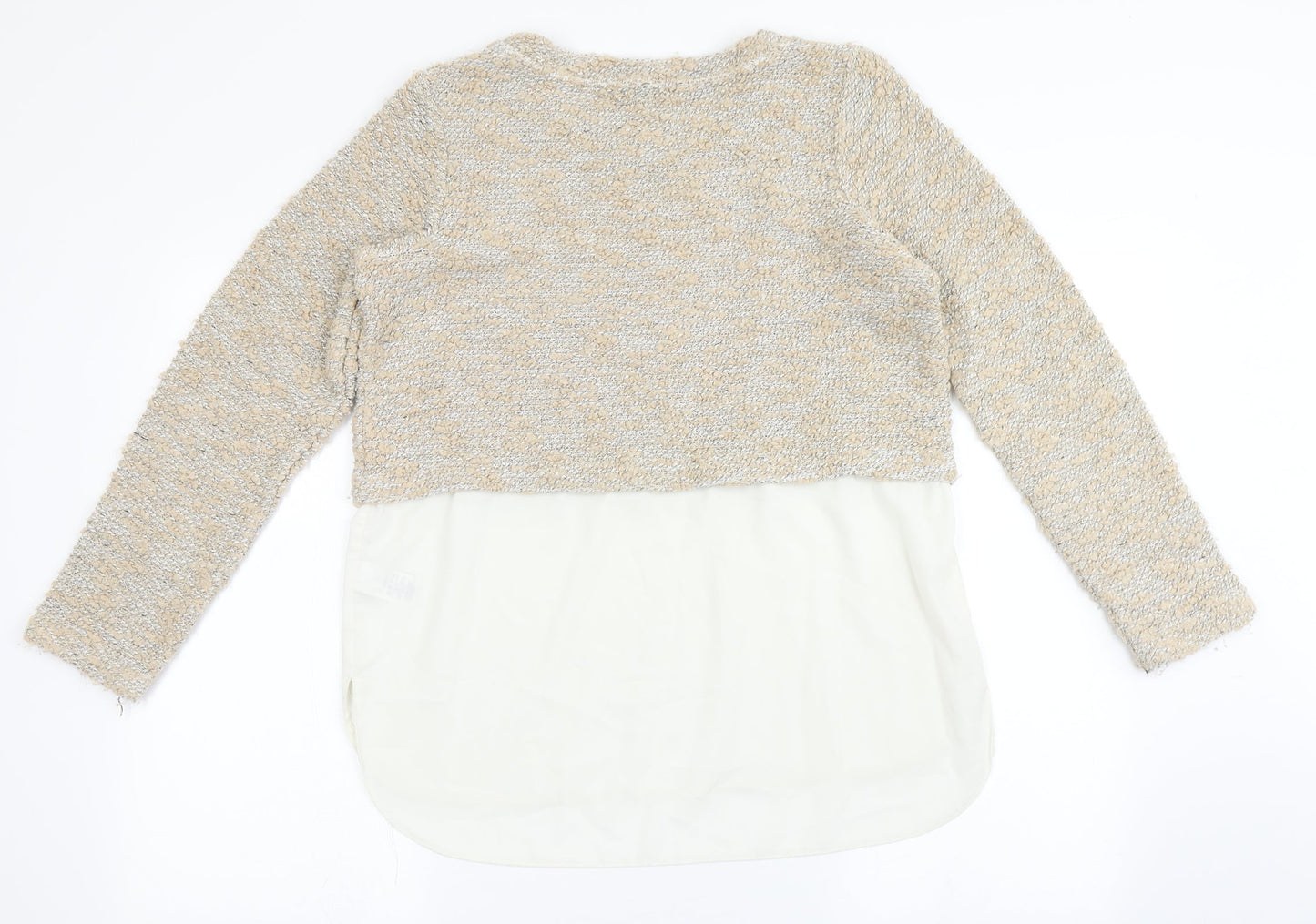 NEXT Womens Beige Round Neck  Acrylic Pullover Jumper Size 10