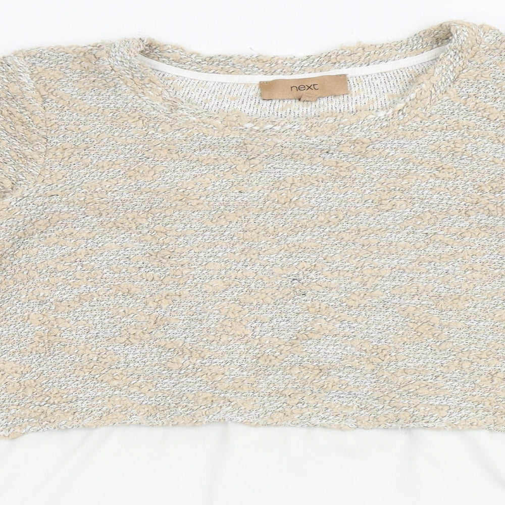 NEXT Womens Beige Round Neck  Acrylic Pullover Jumper Size 10