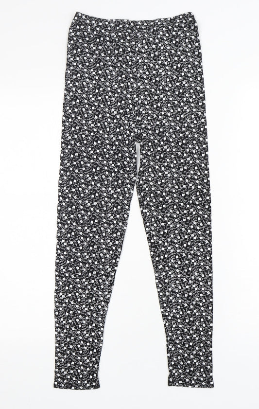 Preworn Girls Multicoloured Floral Viscose Capri Trousers Size 13 Years  Regular