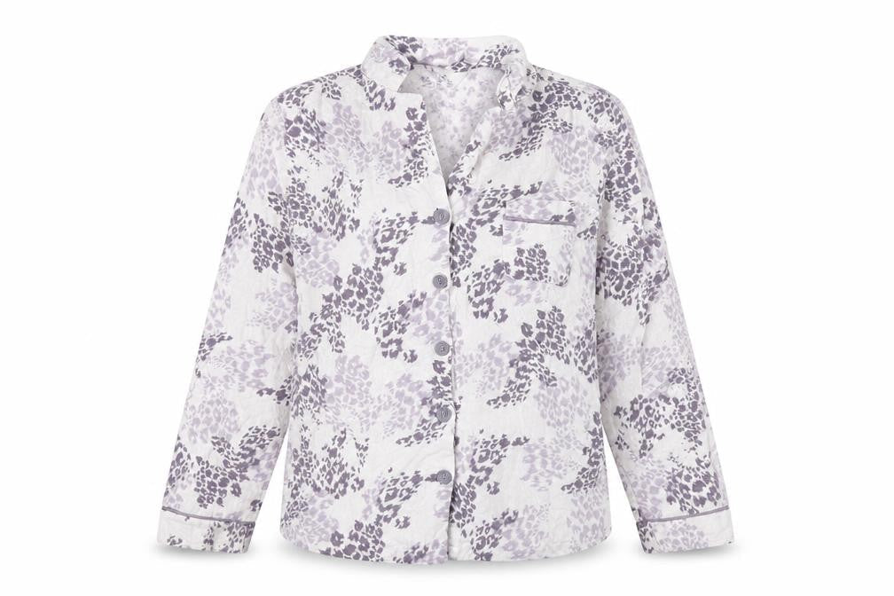 Love To Loumge Womens Multicoloured Animal Print Cotton Top Pyjama Top Size 10  Button