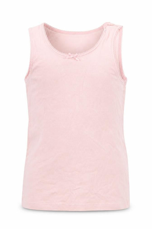 Marks & Spencer Girls Pink  Cotton Basic Tank Size 5-6 Years Round Neck Pullover