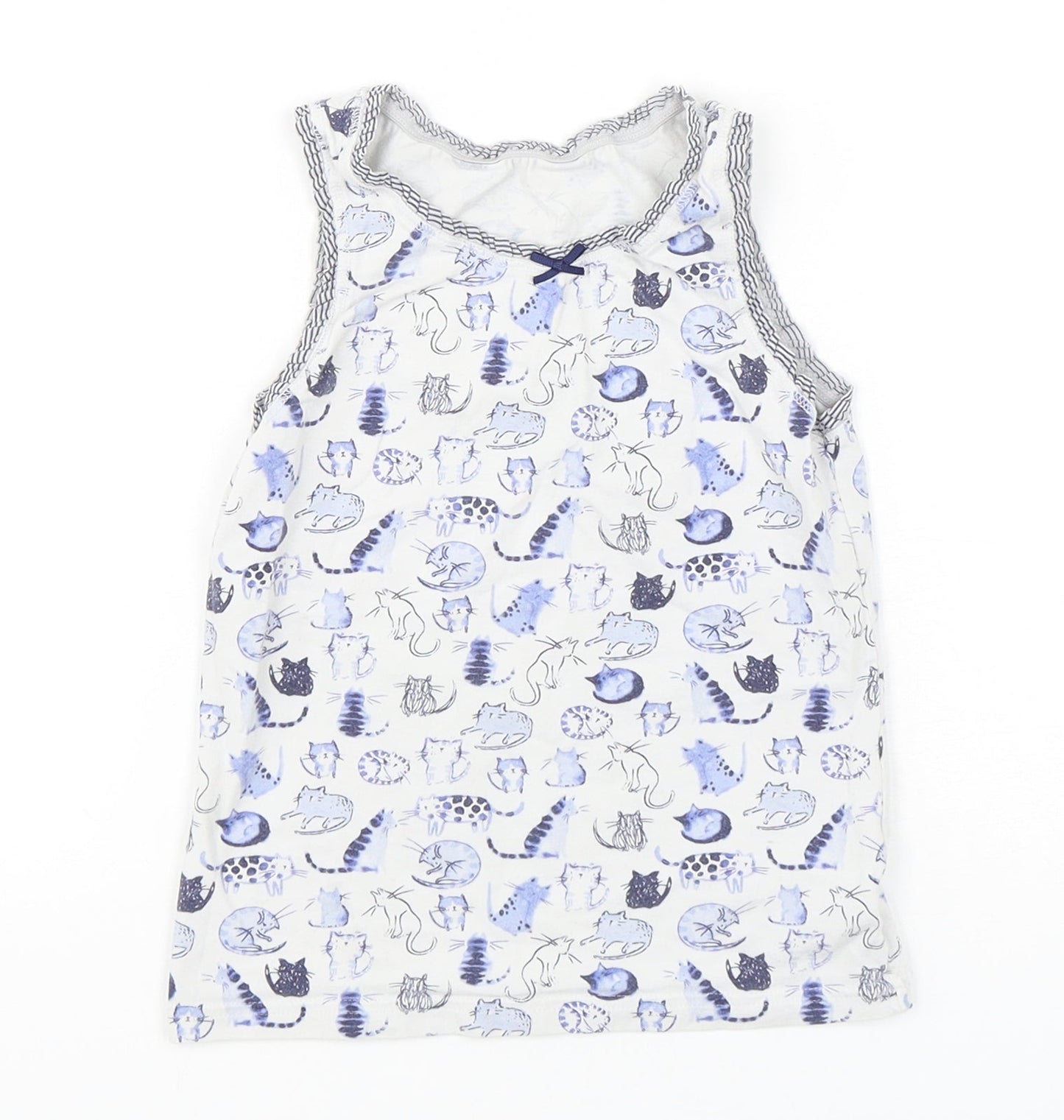 NEXT Girls Multicoloured Spotted Cotton Basic Tank Size 5-6 Years Round Neck Pullover