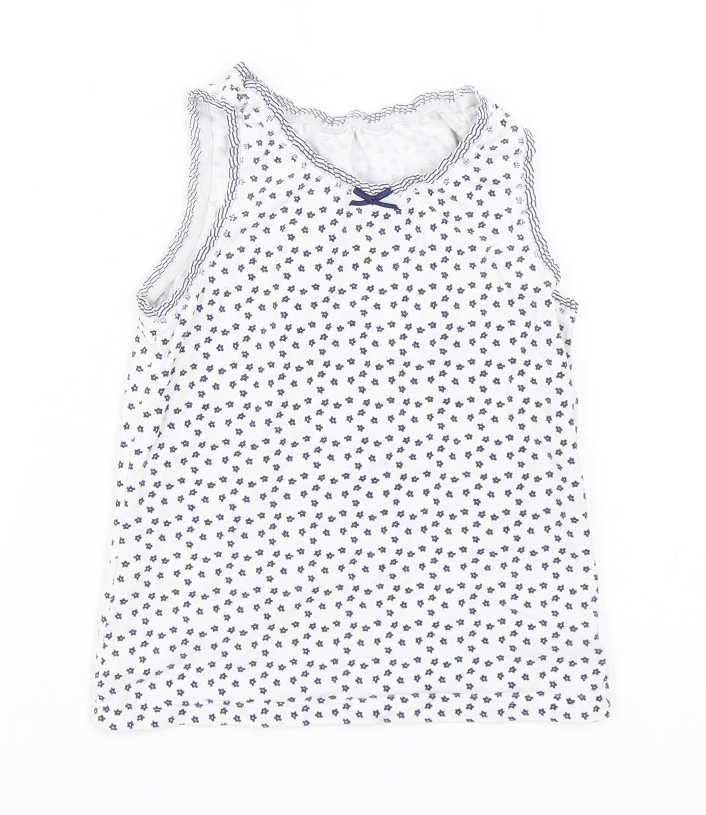 NEXT Girls Multicoloured Floral Cotton Basic Tank Size 5-6 Years Round Neck Pullover