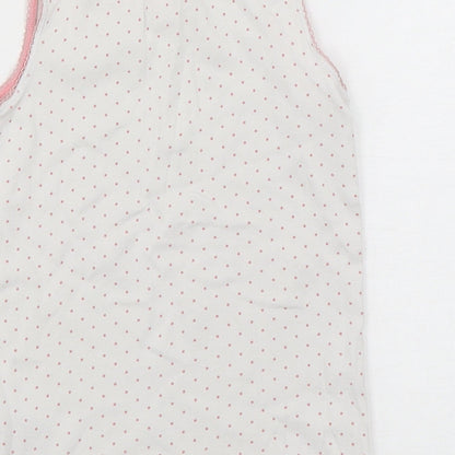 Marks & Spencer Girls Multicoloured Polka Dot Cotton Basic Tank Size 5-6 Years Round Neck Pullover