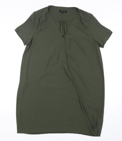 Preloved New Look Womens Green  Polyester A-Line  Size 12  V-Neck Pullover - Front