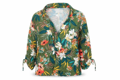 Promod Womens Green Floral Viscose Jacket Blazer Size 14