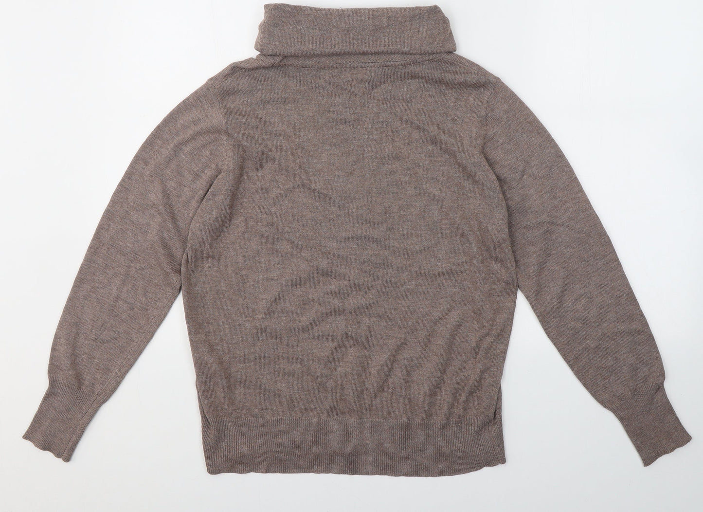 Gabriella K. Womens Beige Roll Neck  Polyester Pullover Jumper Size 14